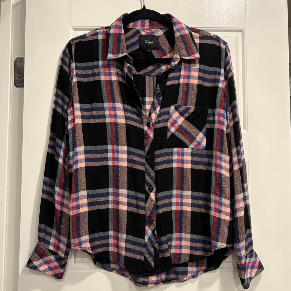 Rails Hunter Button Down Plaid Top Womens Small‎ Metallic Thread Soft Flannel